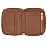 Internal product shot of the Oroton Margot Small Zip Around Wallet in Whiskey and Pebble Leather for Women