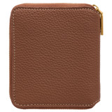 Back product shot of the Oroton Margot Small Zip Around Wallet in Whiskey and Pebble Leather for Women
