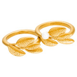 Front product shot of the Oroton Sage Ring Stack in Worn Gold/White and  for Women