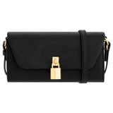 Front product shot of the Oroton Tate Crossbody in Black and Pebble Leather for Women