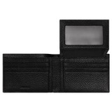 Internal product shot of the Oroton Marcus 12 Card Wallet in Black and Pebble Leather for Men