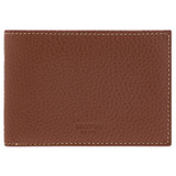 Front product shot of the Oroton Marcus 12 Card Wallet in Dark Whiskey and Pebble Leather for Men