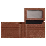 Internal product shot of the Oroton Marcus 12 Card Wallet in Dark Whiskey and Pebble Leather for Men