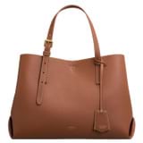 Front product shot of the Oroton Margot Medium Day Bag in Whiskey and Pebble Leather for Women