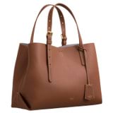 Detail product shot of the Oroton Margot Medium Day Bag in Whiskey and Pebble Leather for Women