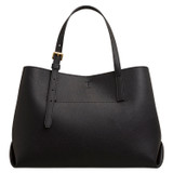 Back product shot of the Oroton Margot Medium Day Bag in Black and Pebble Leather for Women