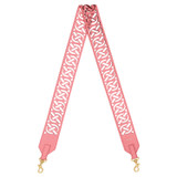 Oroton Logo Laser Cut Bag Strap in Strawberry and Smooth Leather for Women