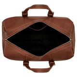 Internal product shot of the Oroton Marcus Weekender in Dark Whiskey and Pebble Leather for Men