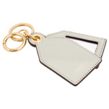 Front product shot of the Oroton Lilly Mirror Keyring in Cream and Pebble leather for Women
