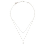 Front product shot of the Oroton Nyla Necklace Duo in Silver/White and Brass for Women