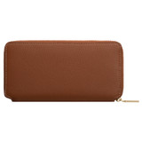 Back product shot of the Oroton Margot Medium Zip Around Wallet in Whiskey and Pebble Leather for Women