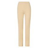 Front product shot of the Oroton Rib Flare Pant in Creamed Honey and 77% Viscose 23% Polyester for Women