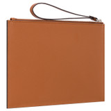 Back product shot of the Oroton Muse Medium Pouch in Cognac and Saffiano And Smooth Leather for Women
