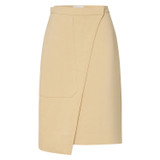 Front product shot of the Oroton Wrap Utility Skirt in Creamed Honey and 58% Viscose 42% Linen for Women