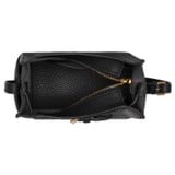 Internal product shot of the Oroton Margot Tiny Bucket Bag in Black and Pebble leather for Women