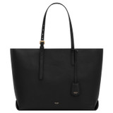 Front product shot of the Oroton Margot Medium Zip Tote in Black and Pebble Leather for Women