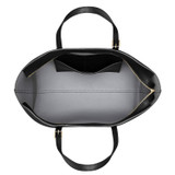 Internal product shot of the Oroton Margot Medium Zip Tote in Black and Pebble leather for Women