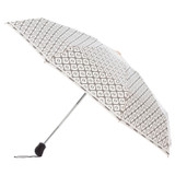 Oroton Parker Small Umbrella in Cream/Black and Printed Pongee Fabric for Women