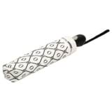 Front product shot of the Oroton Parker Small Umbrella in Cream/Black and Printed Pongee Fabric for Women