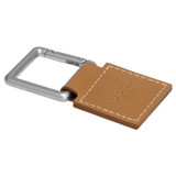 Front product shot of the Oroton Oxley Key Fob in Tan/Silver and Smooth Leather for Men
