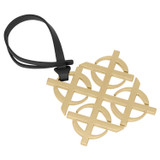 Oroton Logo Brandmark Bag Charm in Brass/Black and Smooth Leather for Women