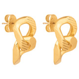 Front product shot of the Oroton Noa Texture Studs in Worn Gold and Brass Base With 18CT Gold Plating for Women