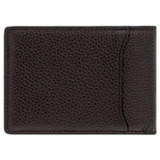 Back product shot of the Oroton Lucas 4 Credit Card Mini Wallet in Chocolate/Black and Pebble Leather for Men