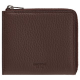 Front product shot of the Oroton Weston Side Zip Wallet in Espresso and Pebble Leather for Men