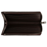 Oroton Weston Side Zip Wallet in Espresso and Pebble Leather for Men