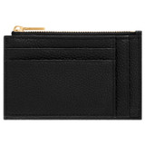 Back product shot of the Oroton Margot 4 Credit Card Mini Zip Pouch in Black and Pebble leather for Women