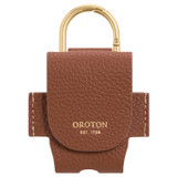 Oroton Margot Airpod Case in Whiskey and Pebble Leather for Women
