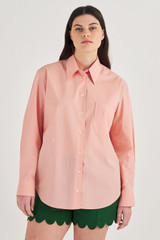 Oroton Poplin Long Sleeve Shirt in Primrose and 100% Cotton for Women