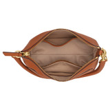 Internal product shot of the Oroton Lilly Zip Top Crossbody in Cognac and Pebble leather for Women