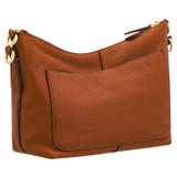 Back product shot of the Oroton Lilly Zip Top Crossbody in Cognac and Pebble leather for Women