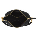 Oroton Lilly Zip Top Crossbody in Black and Pebble leather for Women