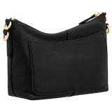 Back product shot of the Oroton Lilly Zip Top Crossbody in Black and Pebble leather for Women