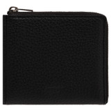 Front product shot of the Oroton Weston Side Zip Wallet in Black and Pebble Leather for Men