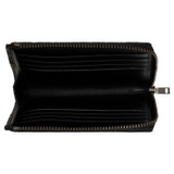 Internal product shot of the Oroton Weston Side Zip Wallet in Black and Pebble Leather for Men