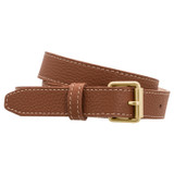 Front product shot of the Oroton Margot Narrow Belt in Whiskey and Pebble Leather for Women