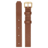 Front product shot of the Oroton Margot Narrow Belt in Whiskey and Pebble Leather for Women