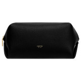 Front product shot of the Oroton Margot Medium Beauty Case in Black and Pebble Leather for Women