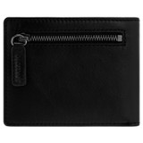 Back product shot of the Oroton Otto Veg 12 Credit Card Wallet in Black and Vegetable Leather for Men