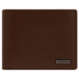 Front product shot of the Oroton Otto Veg 12 Credit Card Wallet in Chocolate and Vegetable Leather for Men