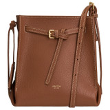 Front product shot of the Oroton Margot Mini Bucket Bag in Whiskey and Pebble leather for Women