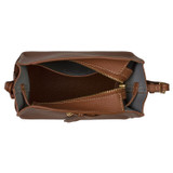 Internal product shot of the Oroton Margot Mini Bucket Bag in Whiskey and Pebble leather for Women