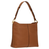 Back product shot of the Oroton Tessa Hobo in Toffee and Soft Pebble Leather for Women