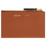 Front product shot of the Oroton Lilly 4 Credit Card Mini Pouch in Cognac and Pebble leather for Women