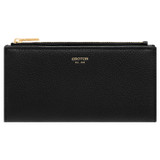 Front product shot of the Oroton Margot Zip Fold Wallet in Black and Pebble leather for Women