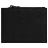 Oroton Weston 8 Card Zip Wallet in Black and Pebble Leather for Men