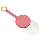 Front product shot of the Oroton Maeve Mirror Keyring in Strawberry and Smooth Leather for Women